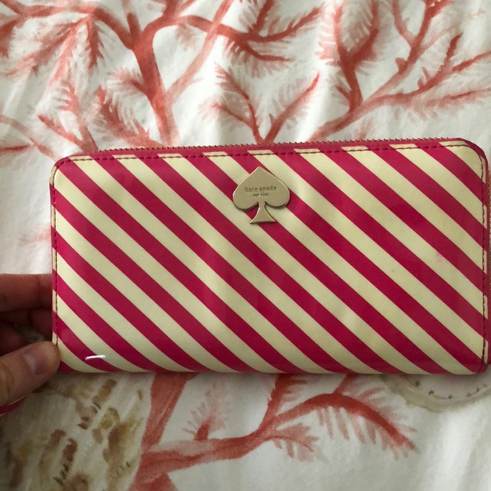 Kate Spade pink stripe wallet